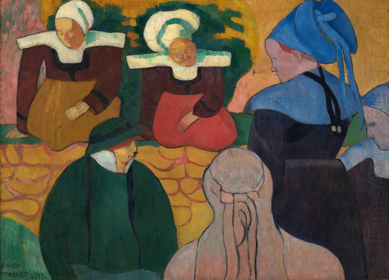 Breton Women at a Wall, Emile Bernard